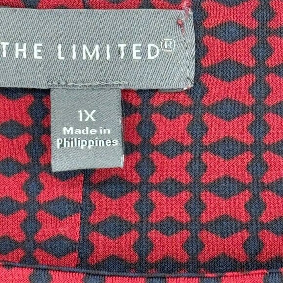 The limited woman's knit shirt top open sleeve red pattern size 1X plus - Picture 5 of 10